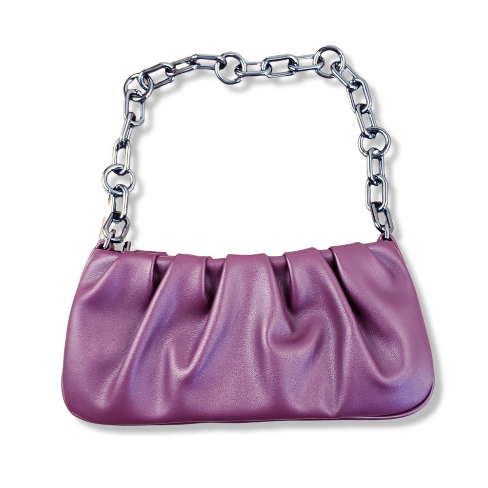 A New Day Faux Leather Burgundy Chain Shoulder Bag Purse NWT
